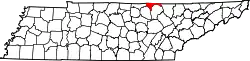 Karte von Pickett County innerhalb von Tennessee