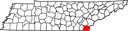 Karte von Polk County innerhalb von Tennessee