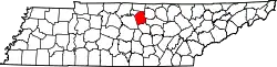 Karte von Smith County innerhalb von Tennessee