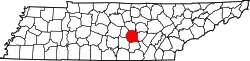Karte von Warren County innerhalb von Tennessee
