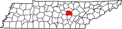 Karte von White County innerhalb von Tennessee