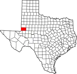 Karte von Andrews County innerhalb von Texas