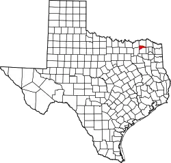 Karte von Delta County innerhalb von Texas