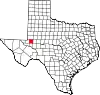 Karte von Ector County innerhalb von Texas