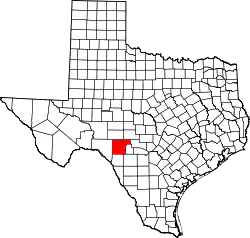 Karte von Edwards County innerhalb von Texas