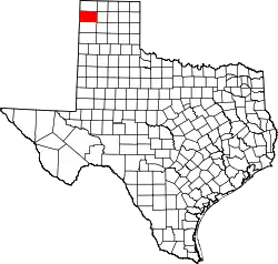 Karte von Hartley County innerhalb von Texas