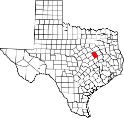Karte von Limestone County innerhalb von Texas