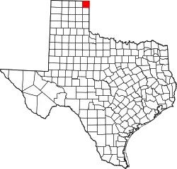 Karte von Lipscomb County innerhalb von Texas