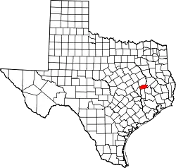 Karte von Madison County innerhalb von Texas
