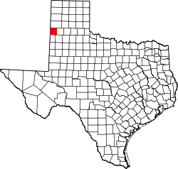 Karte von Parmer County innerhalb von Texas