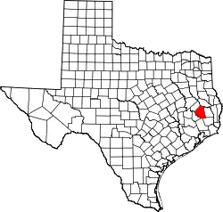 Karte von Polk County innerhalb von Texas