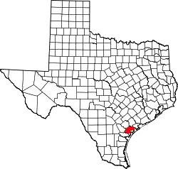 Karte von Refugio County innerhalb von Texas