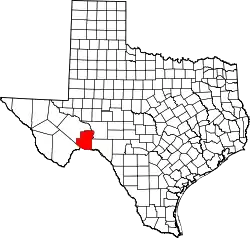 Karte von Terrell County innerhalb von Texas
