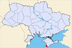 Karte der Ukraine mit der Stadt Sewastopol