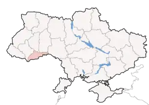 Karte der Ukraine mit Oblast Czernowitz