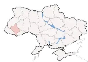 Karte der Ukraine mit Oblast Iwano-Frankiwsk