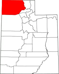 Karte von Box Elder County innerhalb von Utah