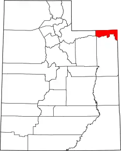 Karte von Daggett County innerhalb von Utah