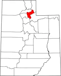 Karte von Morgan County innerhalb von Utah
