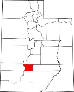 Karte von Piute County innerhalb von Utah