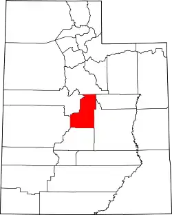 Karte von Sanpete County innerhalb von Utah
