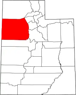Karte von Tooele County innerhalb von Utah