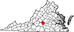 Karte von Appomattox County innerhalb von Virginia