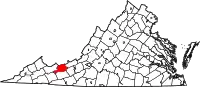 Karte von Bland County innerhalb von Virginia