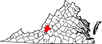 Karte von Botetourt County innerhalb von Virginia