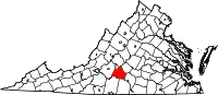 Karte von Campbell County innerhalb von Virginia