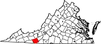 Karte von Carroll County innerhalb von Virginia
