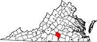 Karte von Charlotte County innerhalb von Virginia