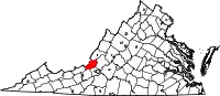 Karte von Craig County innerhalb von Virginia