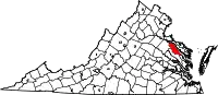 Karte von Essex County innerhalb von Virginia