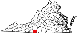 Karte von Henry County innerhalb von Virginia