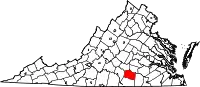Karte von Lunenburg County innerhalb von Virginia