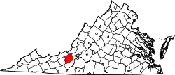 Karte von Montgomery County innerhalb von Virginia