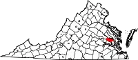 Karte von New Kent County innerhalb von Virginia