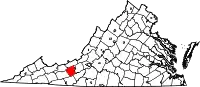Karte von Pulaski County innerhalb von Virginia