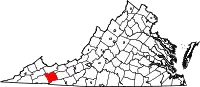 Karte von Smyth County innerhalb von Virginia