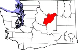Karte von Douglas County innerhalb von Washington