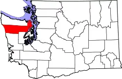 Karte von Jefferson County innerhalb von Washington