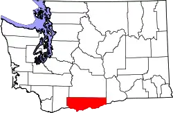 Karte von Klickitat County innerhalb von Washington