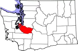 Karte von Pierce County innerhalb von Washington