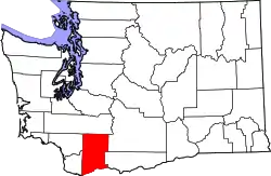 Karte von Skamania County innerhalb von Washington