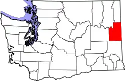 Karte von Spokane County innerhalb von Washington