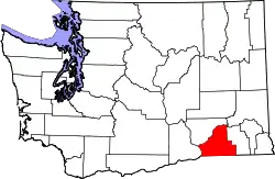 Karte von Walla Walla County innerhalb von Washington