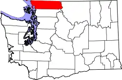 Karte von Whatcom County innerhalb von Washington