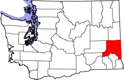 Karte von Whitman County innerhalb von Washington