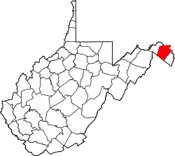 Karte von Berkeley County innerhalb von West Virginia